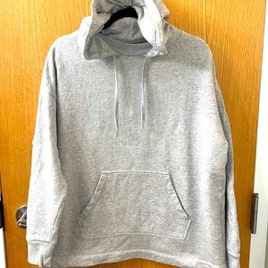All Saints Logo Hoodie Sweatshirt Size XS in Gray Marl